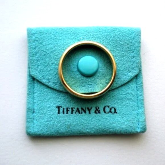 Authentic Tiffany & Co. 1999 18K 750 Yellow Gold 4MM Wedding Band Ring Size 11
